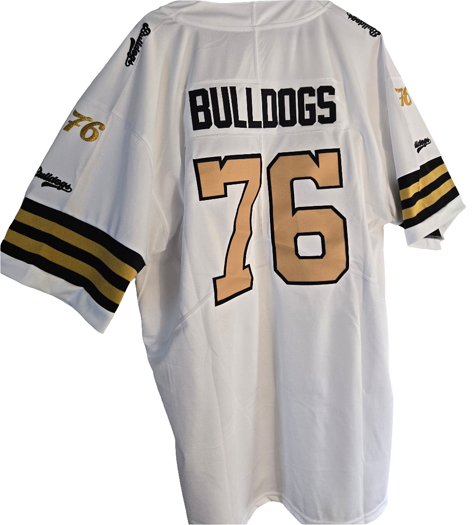 American Football Trikot Bulldogs Weiß Schwarz Gold oder Orange
