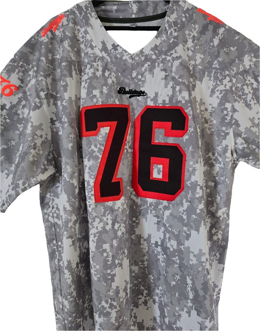 American Football Trikot Bulldogs Camouflage Orange