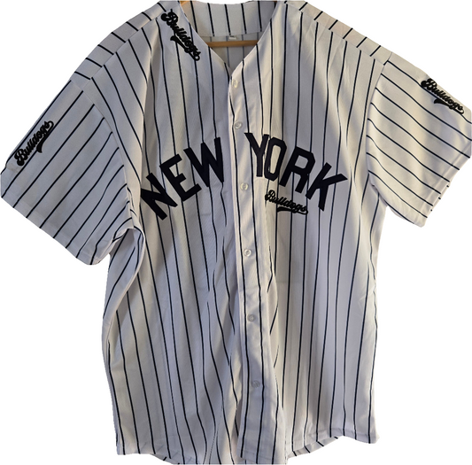 Baseball Trikot Hemd Bulldogs Weiß dunkelblau gestreift New York