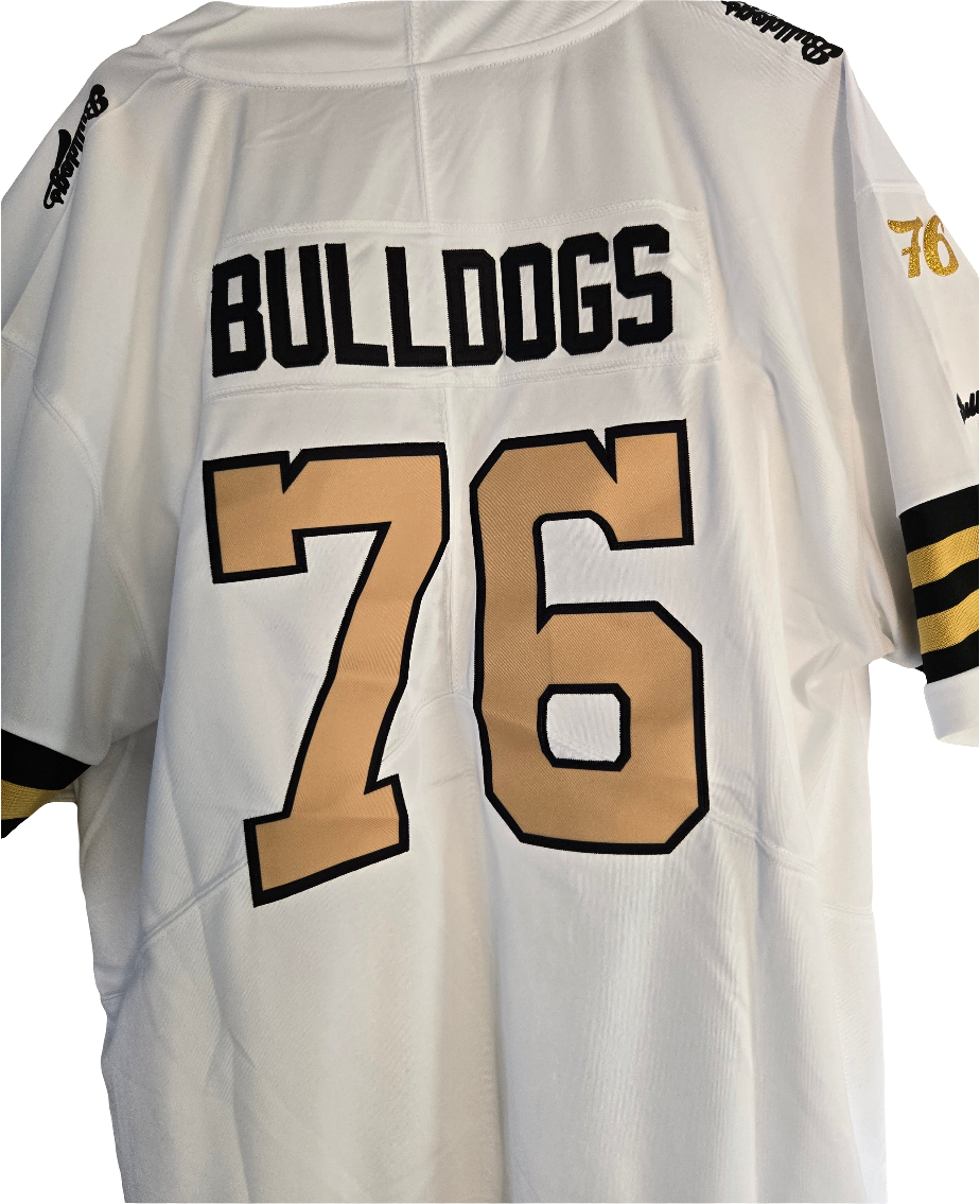 American Football Trikot Bulldogs Weiß Schwarz Gold oder Orange