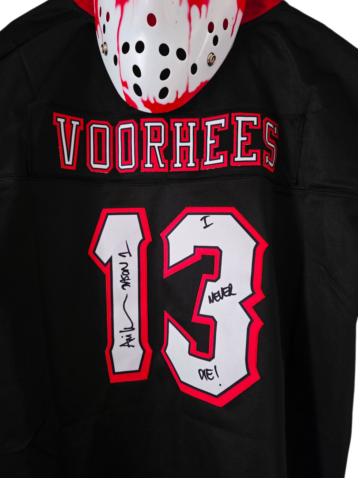 Halloween Karneval Set Football Trikot Jason Voorhees Nummer 13 mit Maske (weiß) XXL