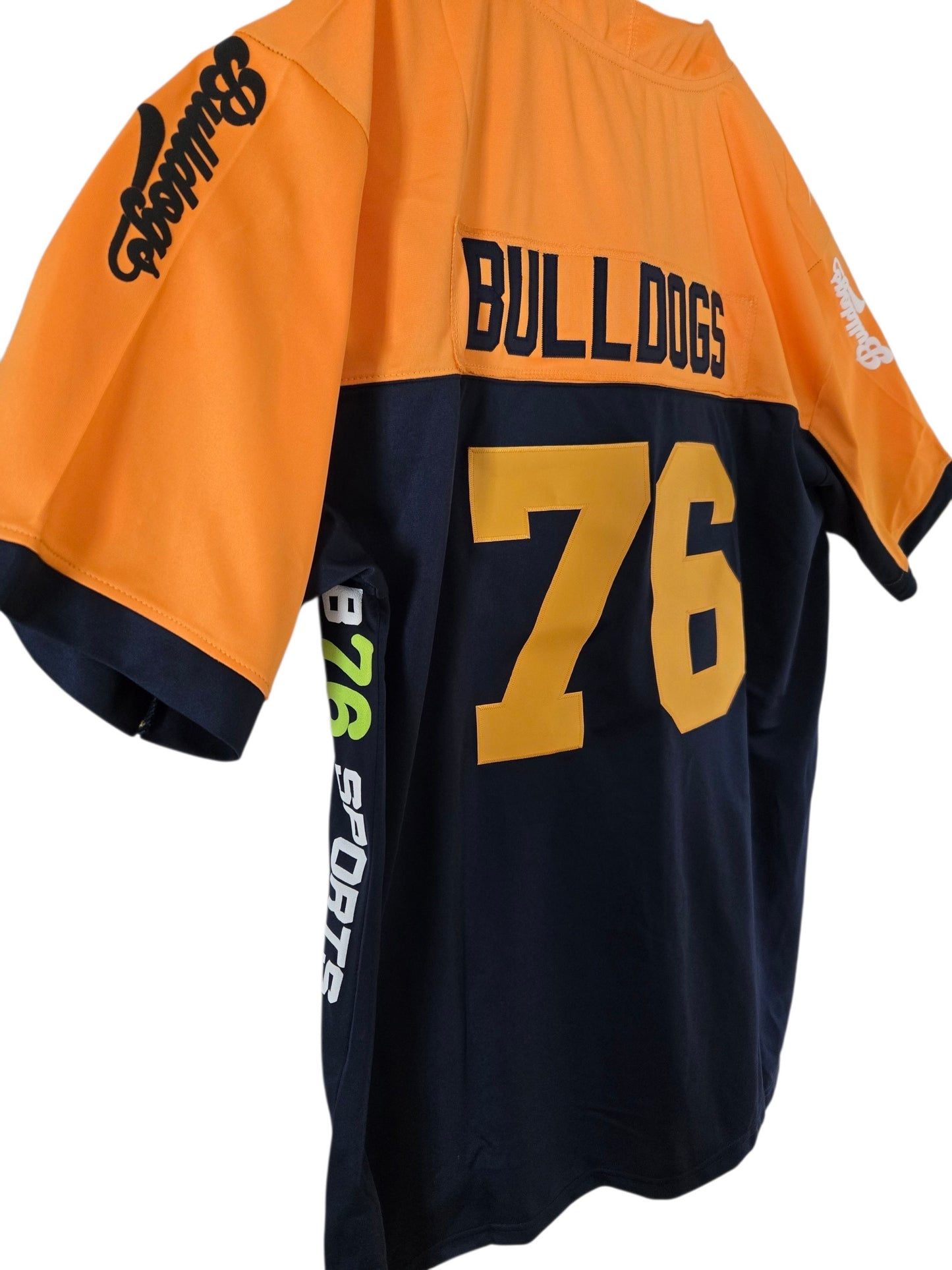 American Football Trikot Bulldogs Bodybuilding Orange dunkelblau Oversize XXL