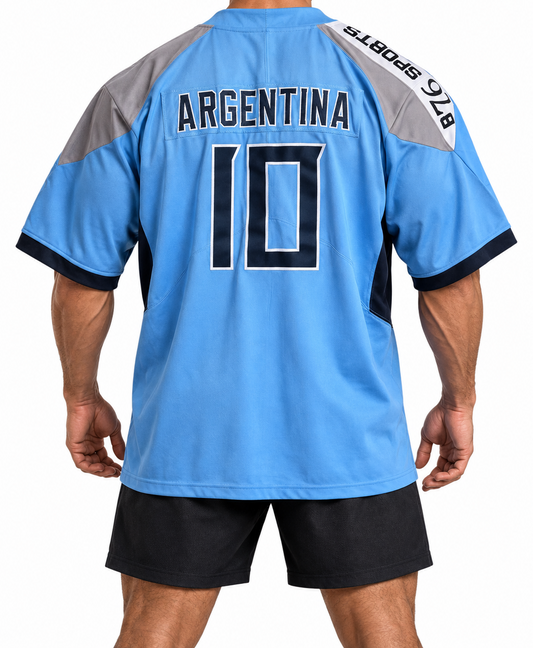 American Football Trikot Oversize Argentina Version hellblau