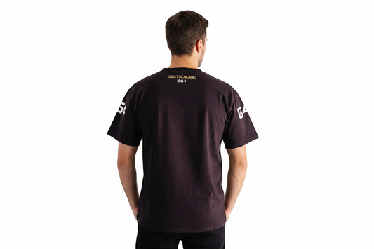 Baumwoll T-Shirt Deutschland WM 1954 schwarz American Football Style