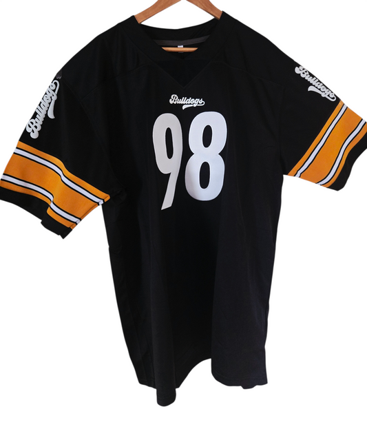 American Football Trikot Bulldogs schwarz gelb weiß