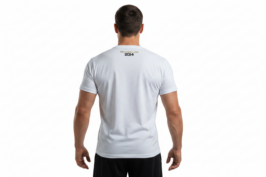 Baumwoll T-Shirt Deutschland WM 2014 weiß gold schwarz American Football Style