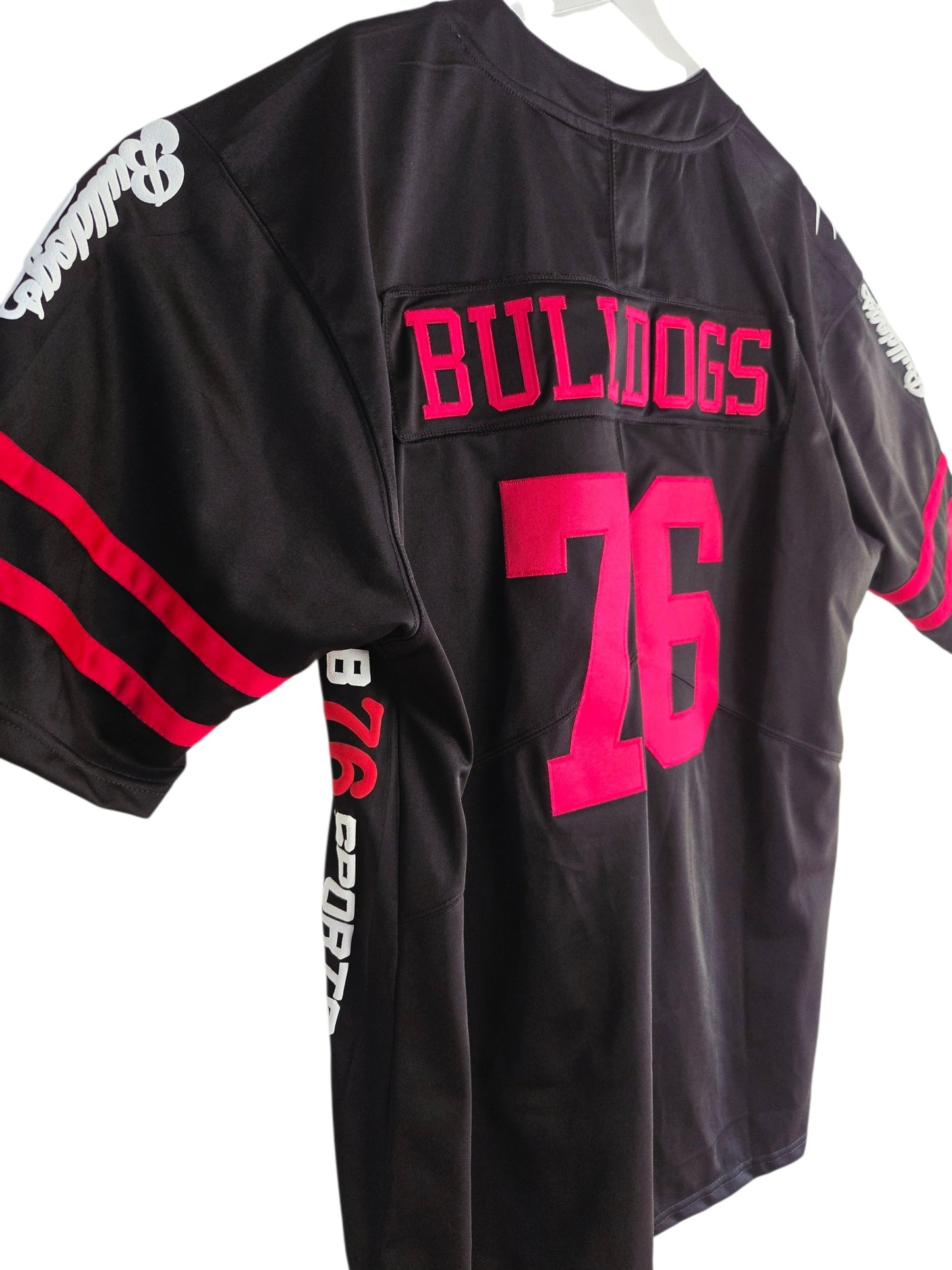 American Football Trikot Bulldogs Bodybuilding Oversize schwarz rot weiß XXL
