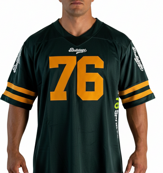 American Football Trikot Bulldogs Fitness Bodybuilding Oversize Green