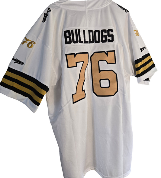 American Football Trikot Bulldogs Weiß Schwarz Gold oder Orange