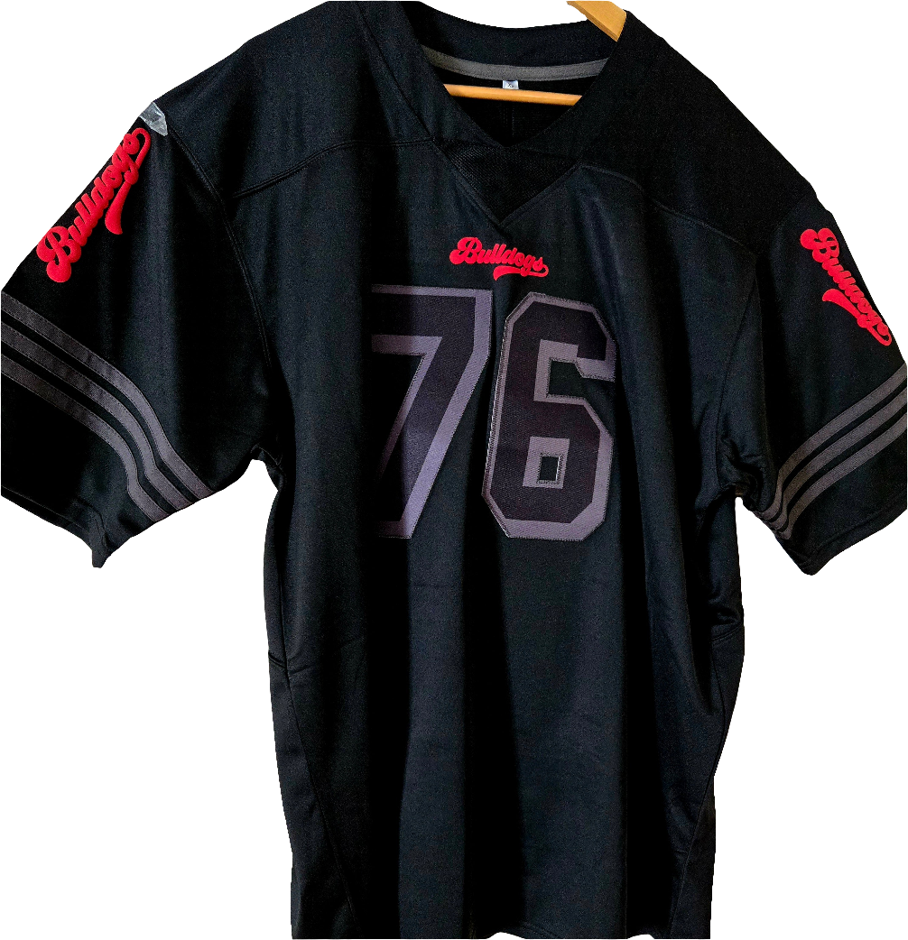 American Football Trikot Bulldogs Nummer 76 Black