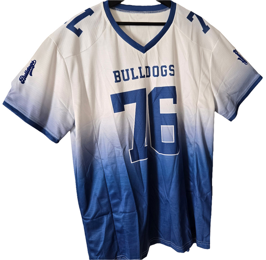 Football Rugby Jersey Bulldogs Blau Weiß