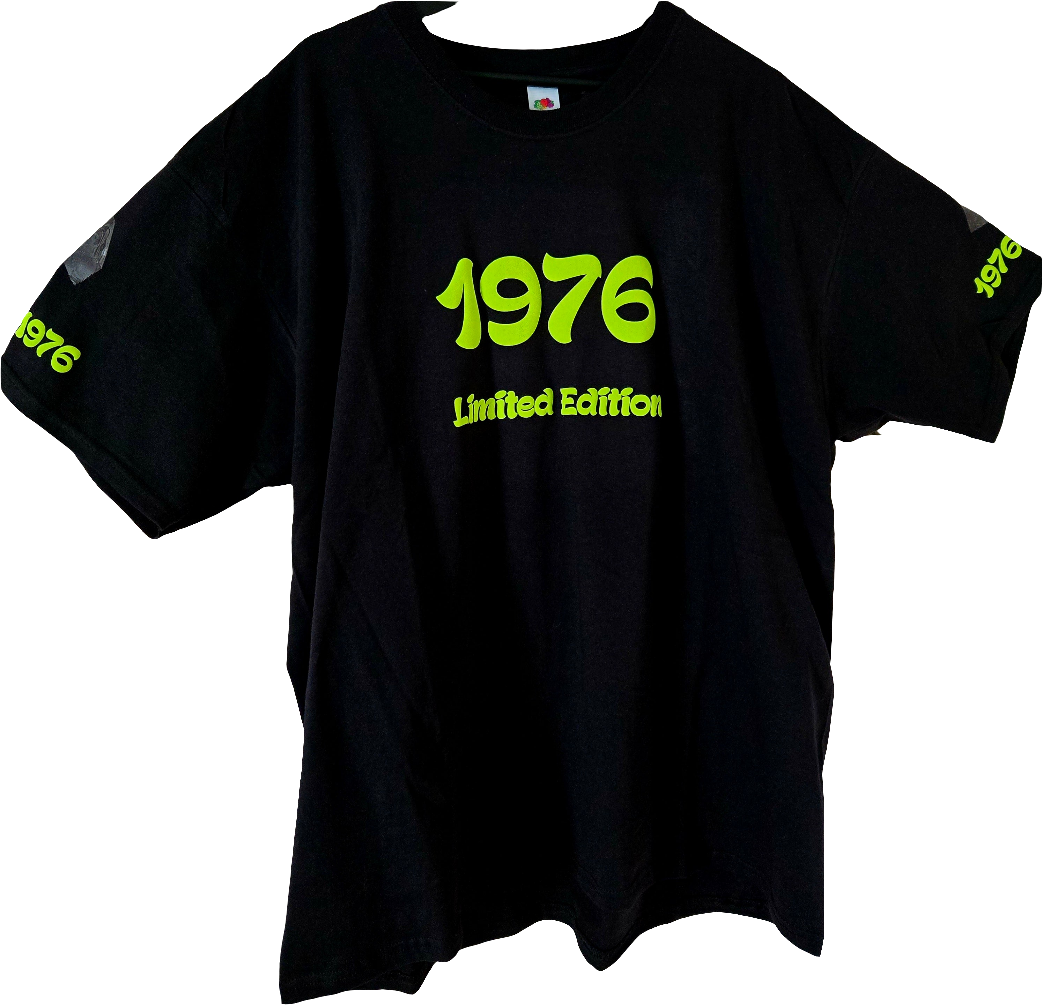 Personalisiertes Baumwoll T-Shirt schwarz Neon gelb Limited Edition