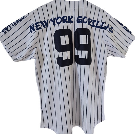 Baseball Trikot Hemd Gorillas Weiß dunkelblau gestreift New York