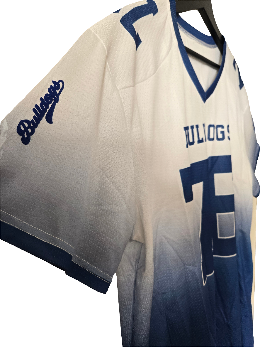 Football Rugby Jersey Bulldogs Blau Weiß