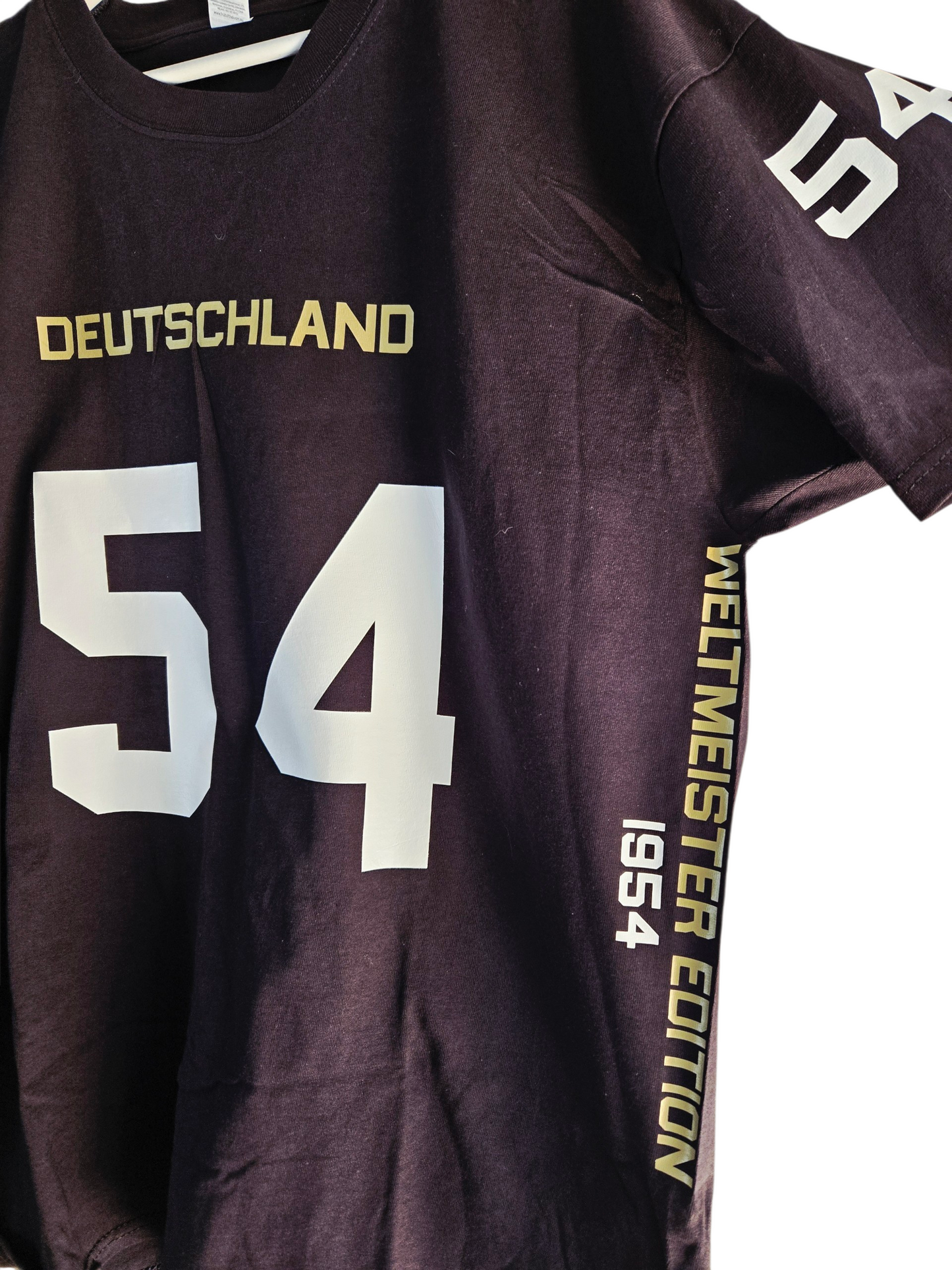 Baumwoll T-Shirt Deutschland WM 1954 schwarz American Football Style