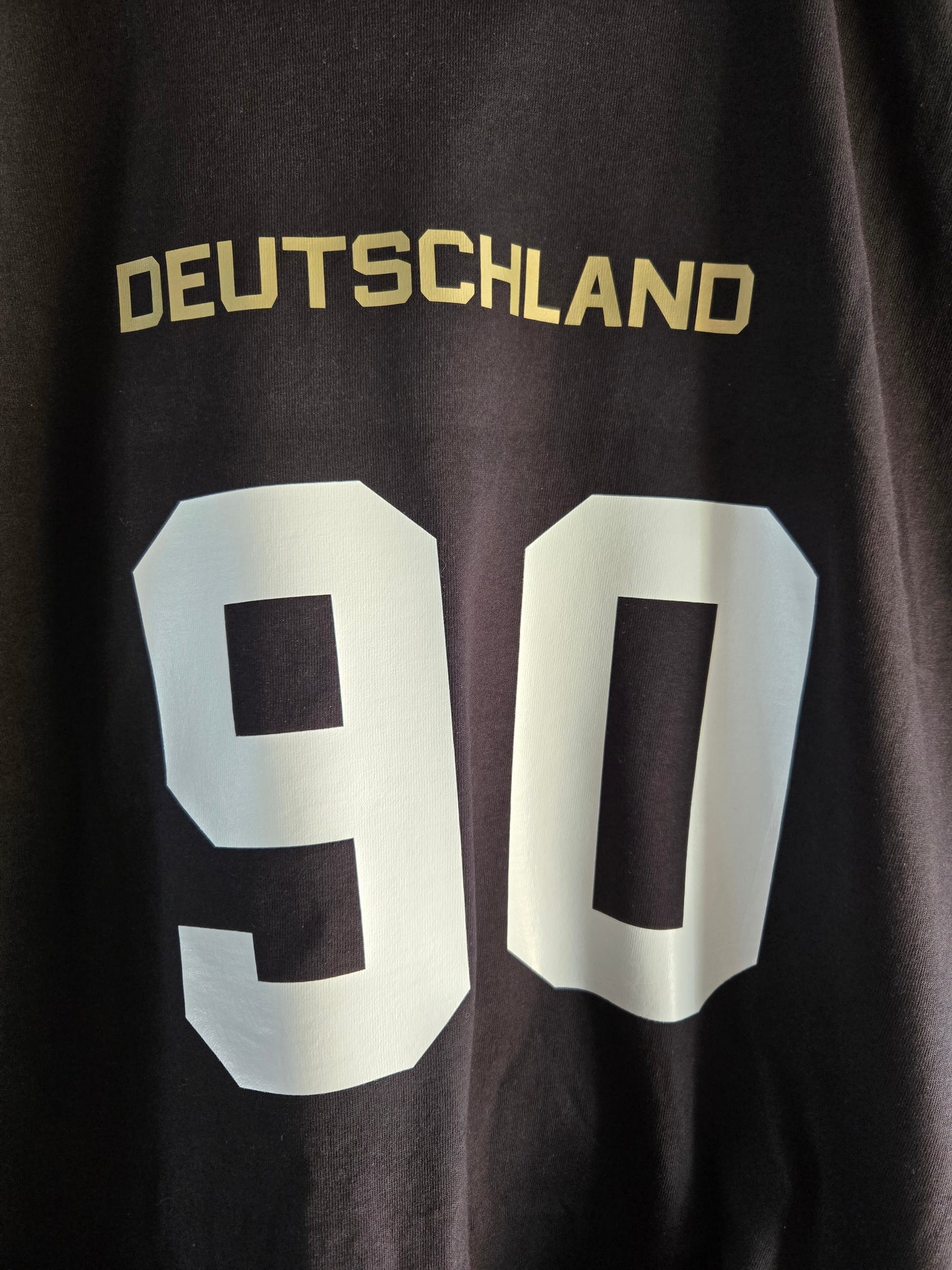 Baumwoll T-Shirt Deutschland WM 1990 schwarz American Football Style