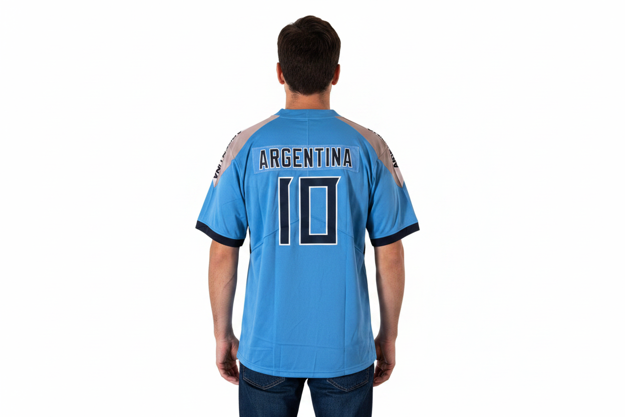 American Football Trikot Argentina Fußball WM 26 hellblau