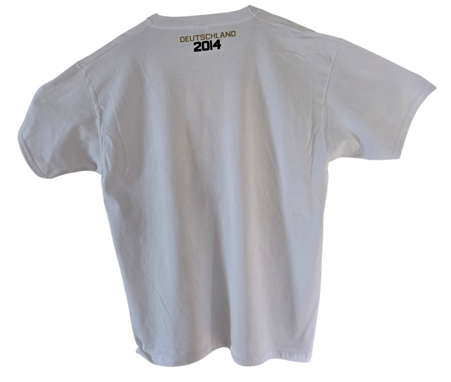 Baumwoll T-Shirt Deutschland WM 2014 weiß gold schwarz American Football Style