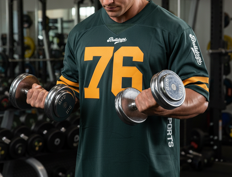 American Football Trikot Bulldogs Fitness Bodybuilding Oversize Green