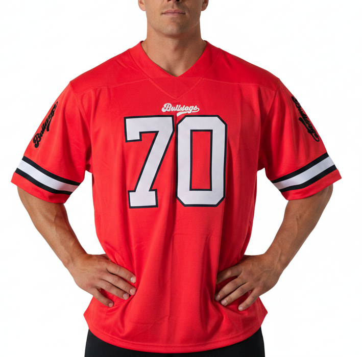American Football Trikot Bulldogs Orange weiß schwarz