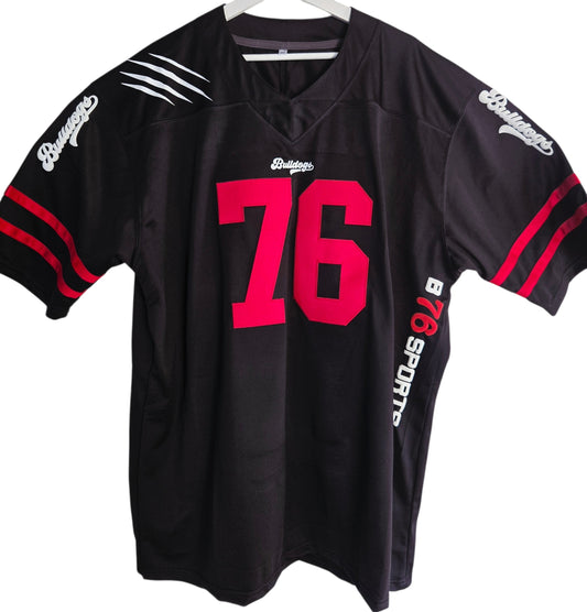 American Football Trikot Bulldogs Bodybuilding Oversize schwarz rot weiß XXL
