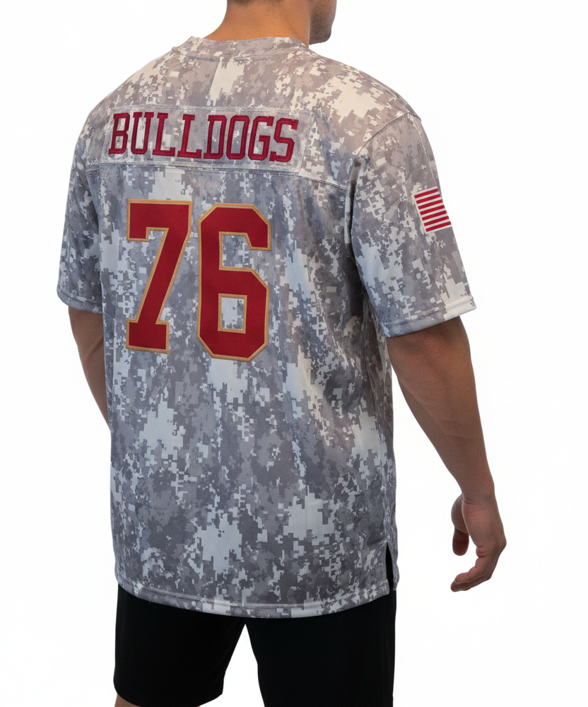 American Football Trikot Bulldogs Bodybuilding Camouflage Oversize