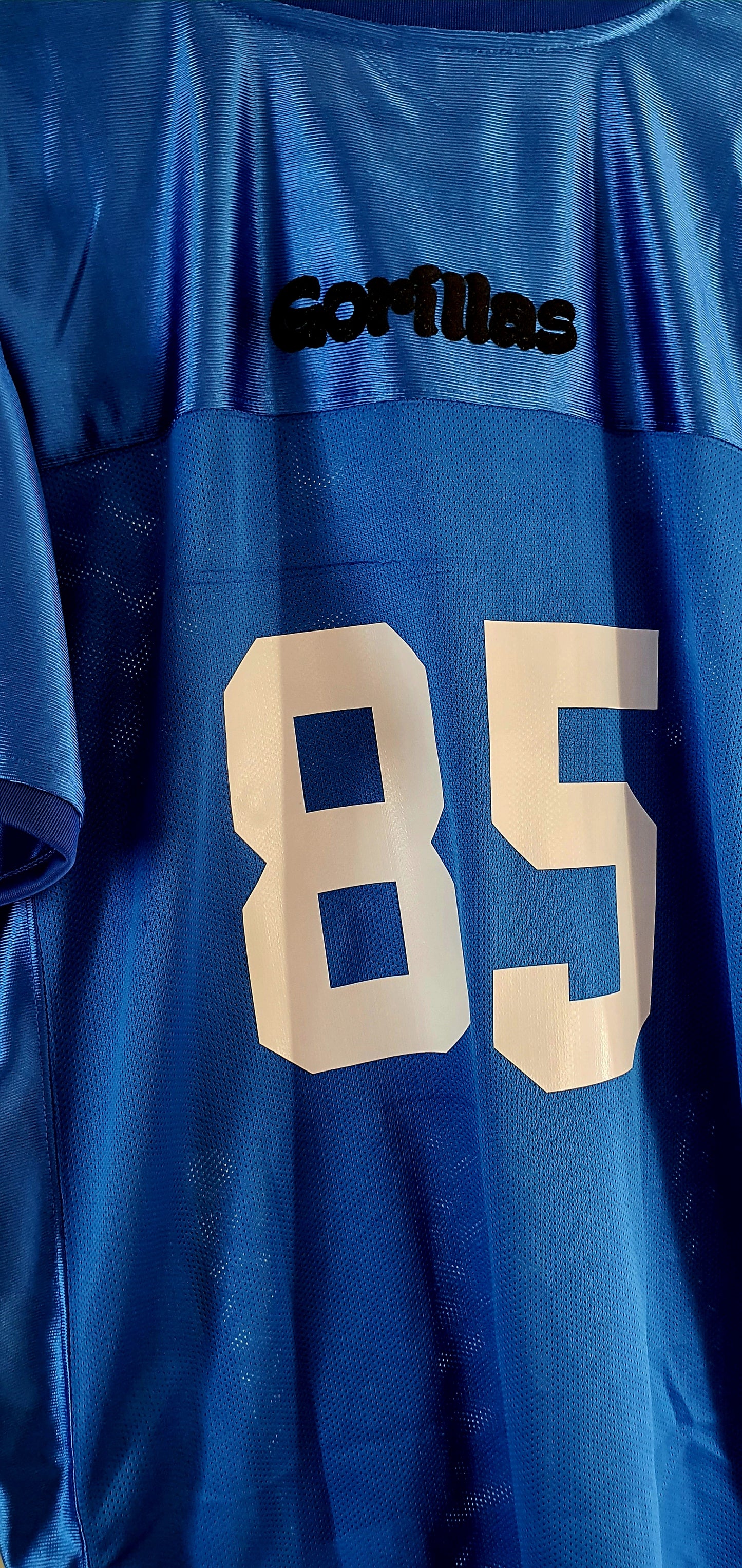 Football Trikot Gorillas Blau Nummer 85