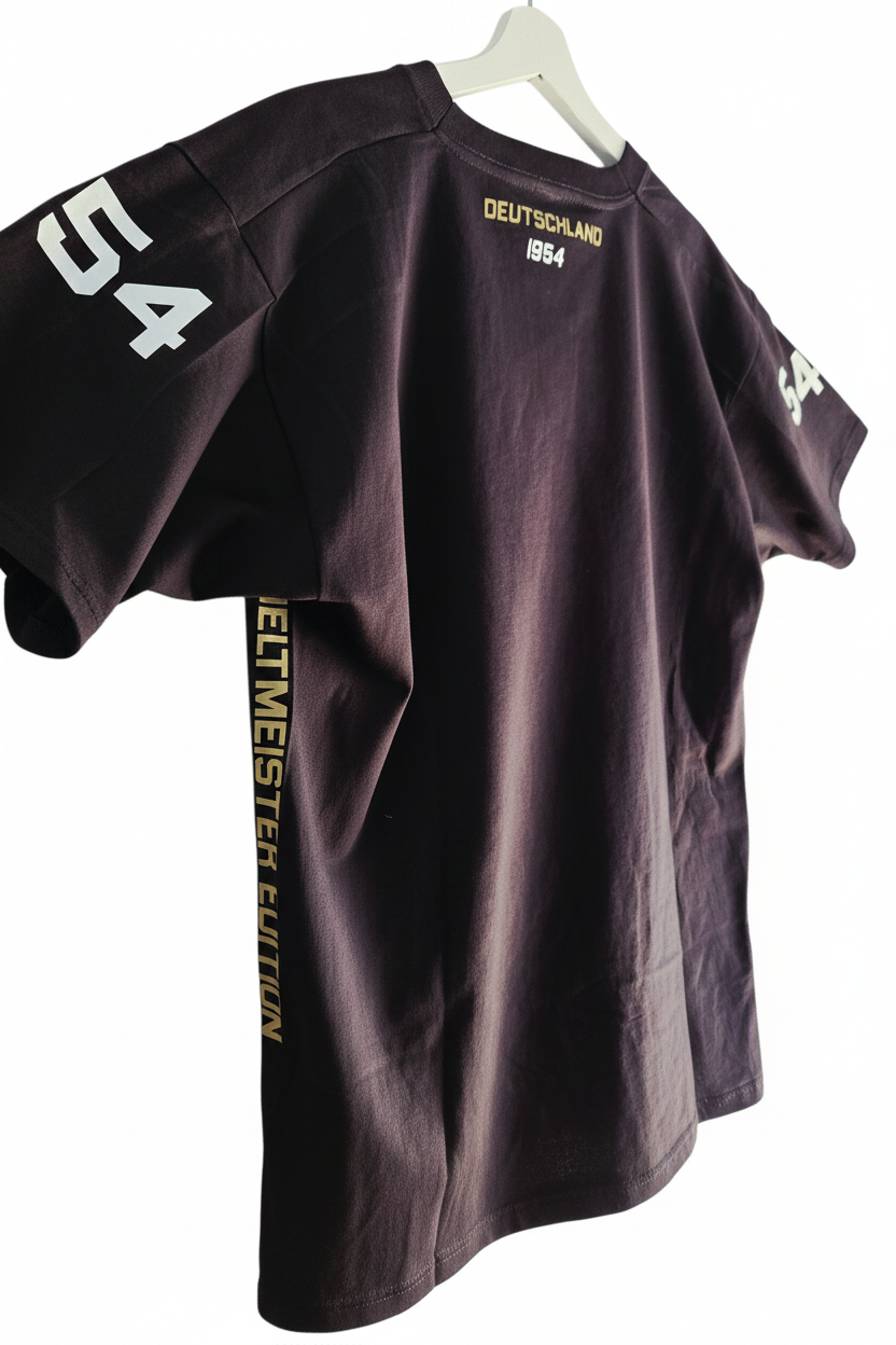 Baumwoll T-Shirt Deutschland WM 1954 schwarz American Football Style