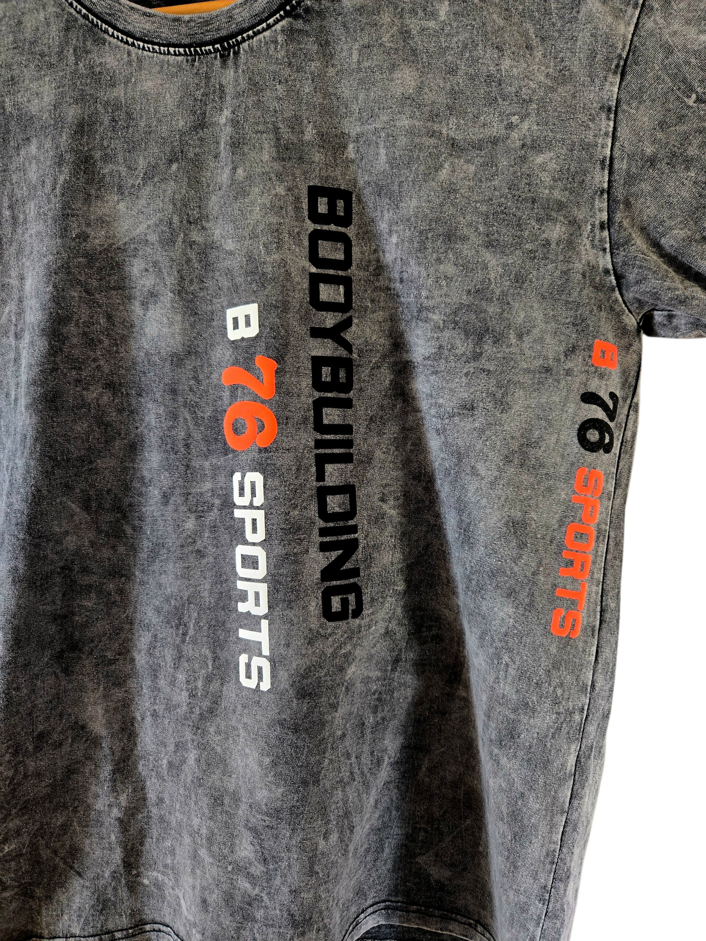 Sport & Fitness Baumwoll T-Shirt Bodybuilding grau Vintage