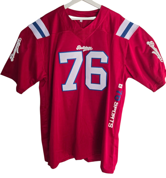 American Football Trikot Bulldogs Bodybuilding Oversize rot weiß/blau