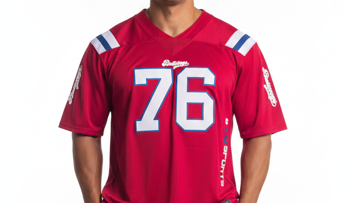 American Football Trikot Bulldogs Bodybuilding Oversize rot weiß/blau