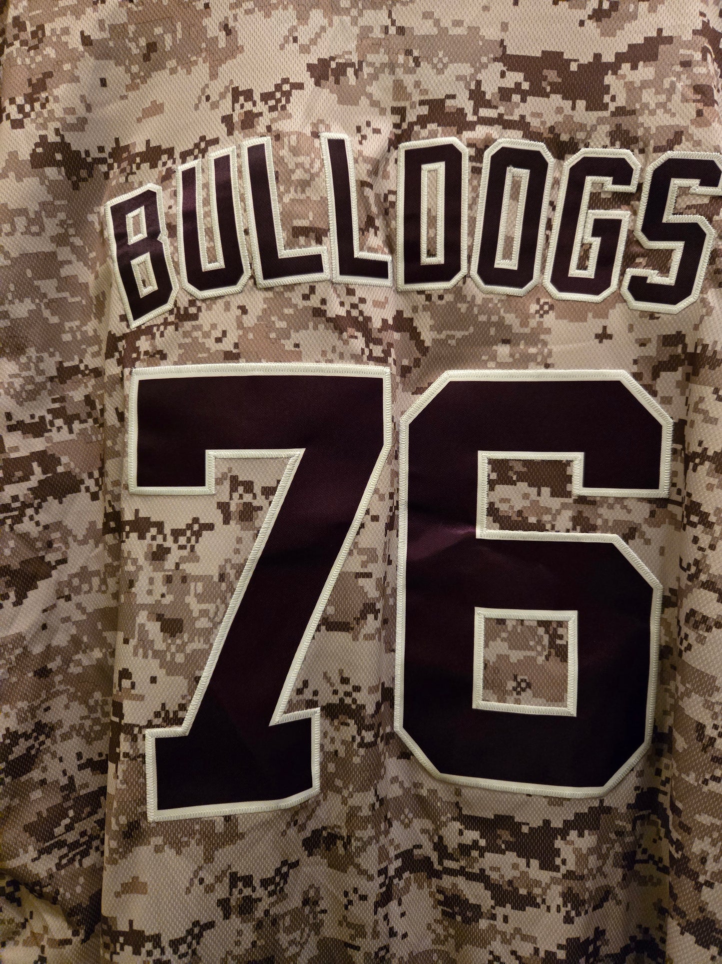 Baseball Trikot Hemd Bulldogs Camouflage Braun Atlanta
