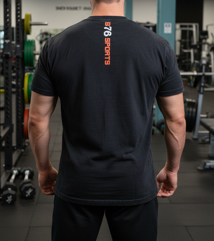 Sport & Fitness Baumwoll T-Shirt Bodybuilding schwarz Vintage