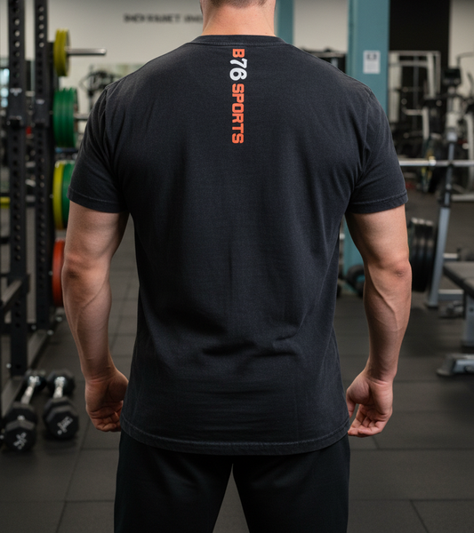 Sport & Fitness Baumwoll T-Shirt Bodybuilding schwarz Vintage