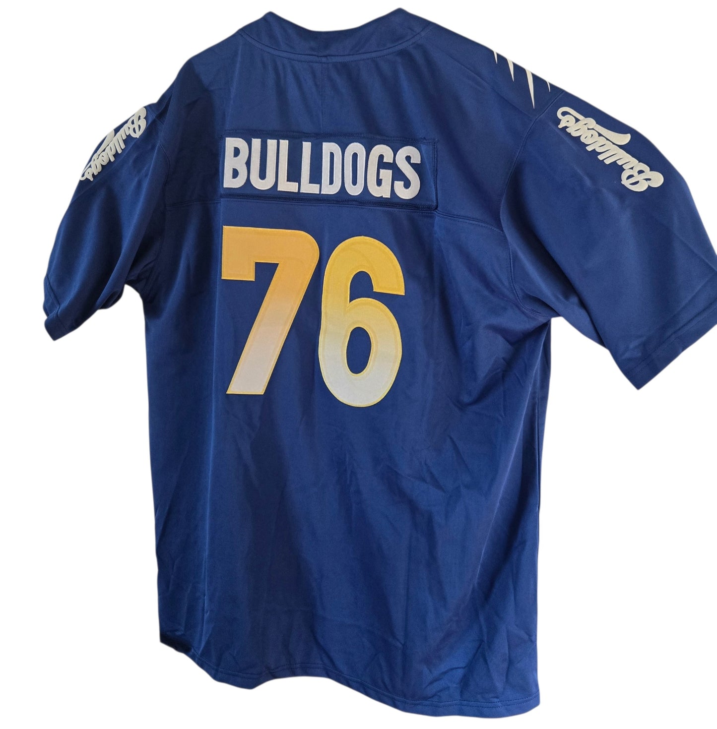 American Football Trikot Bulldogs Bodybuilding Oversize Blau Weiß Gelb
