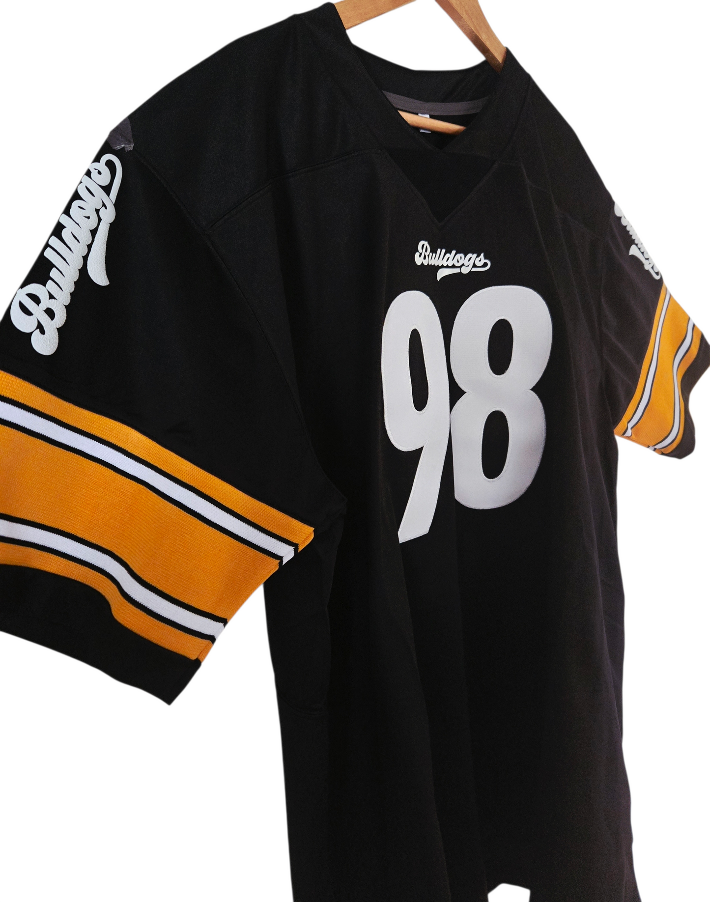 American Football Trikot Bulldogs schwarz gelb weiß