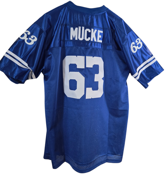 Football Trikot Nummer 63 Mücke Blau Weiß