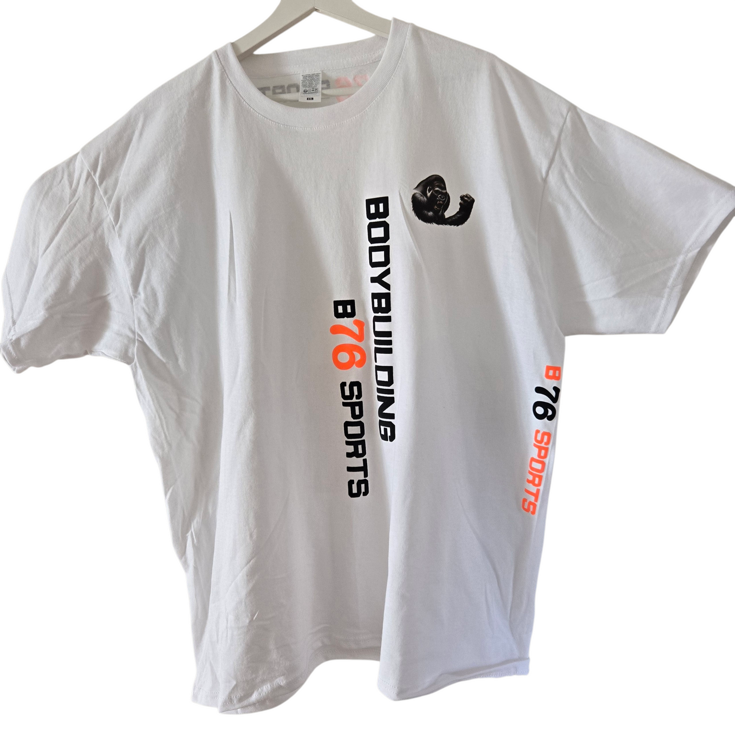 Sport & Fitness Baumwoll T-Shirt Bodybuilding weiß
