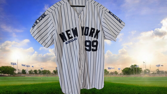 Baseball Trikot Hemd Gorillas Weiß dunkelblau gestreift New York