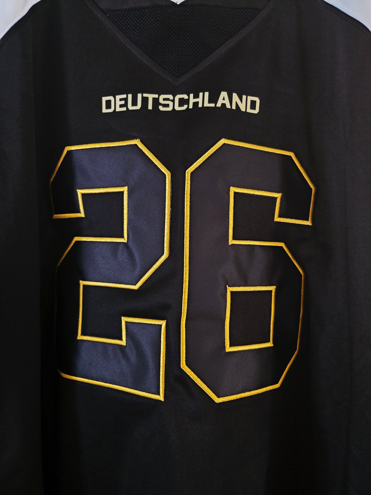 American Football Trikot Deutschland Fußball WM 26 schwarz weiß gold
