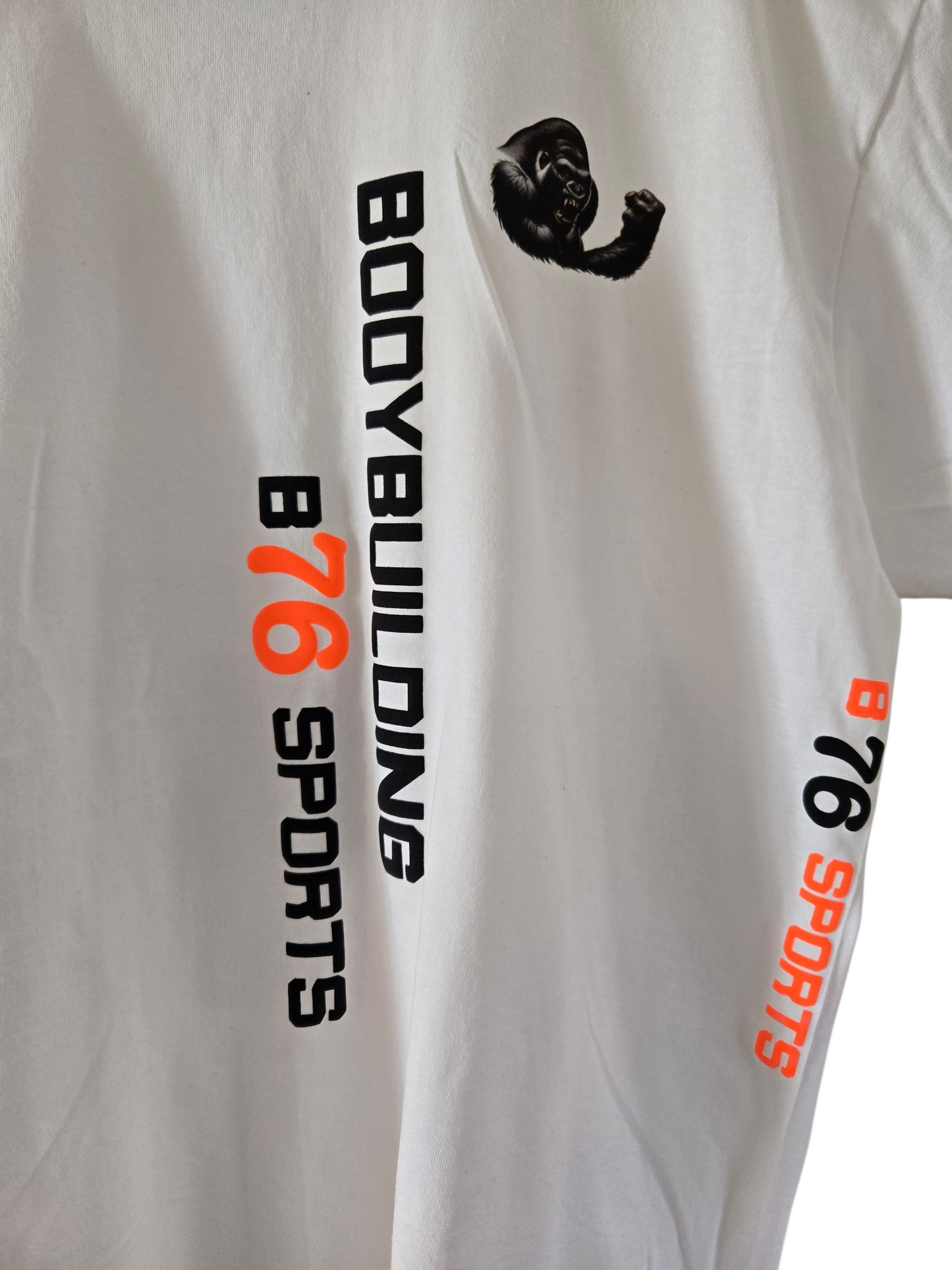 Sport & Fitness Baumwoll T-Shirt Bodybuilding weiß