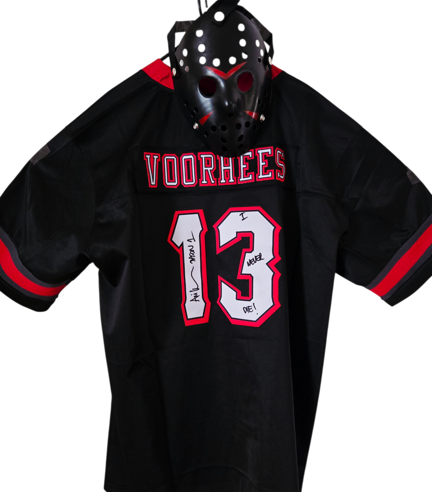 Halloween Karneval Set Football Trikot Jason Voorhees Nummer 13 mit Maske (schwarz) XL