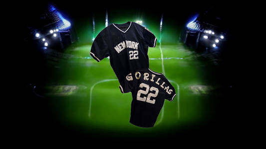 New York Gorillas Nummer 22 Football Trikot dunkelblau weiß