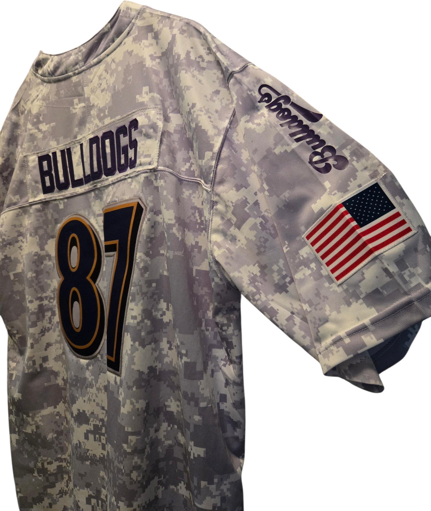 American Football Trikot Bulldogs Camouflage Lila