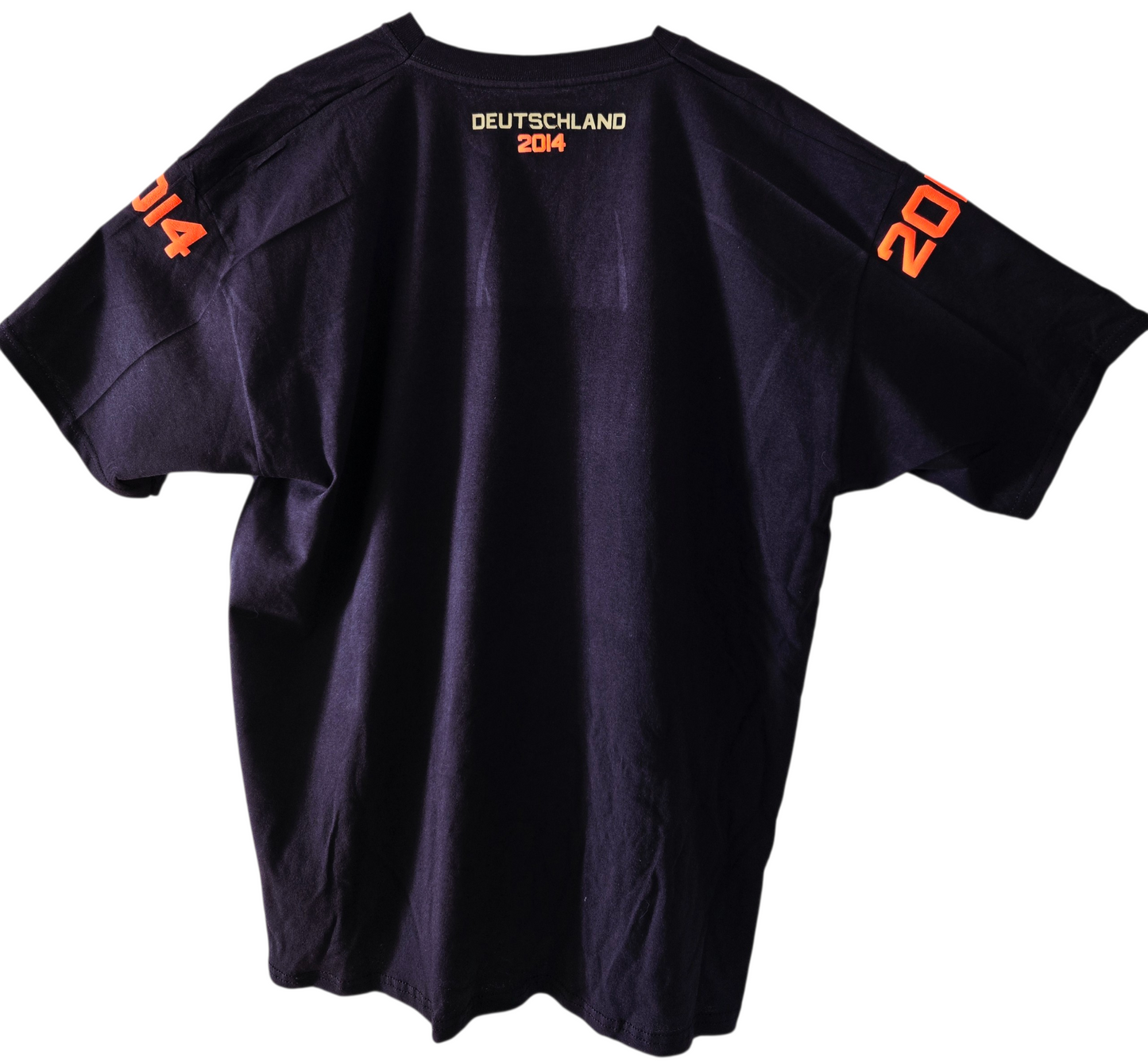 Baumwoll T-Shirt Deutschland WM 2014 schwarz gold orange American Football Style