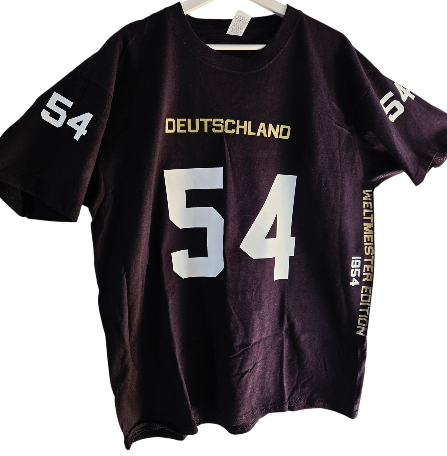 Baumwoll T-Shirt Deutschland WM 1954 schwarz American Football Style