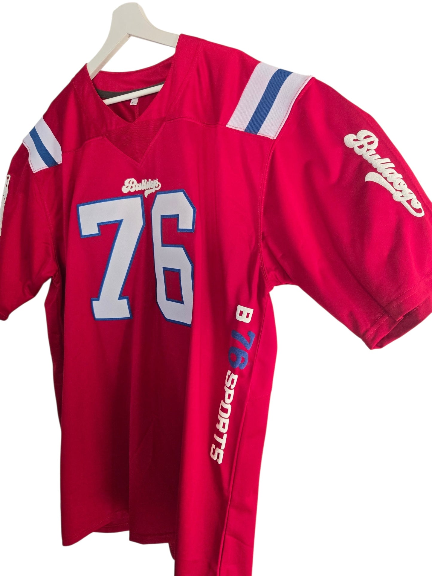 American Football Trikot Bulldogs Bodybuilding Oversize rot weiß/blau