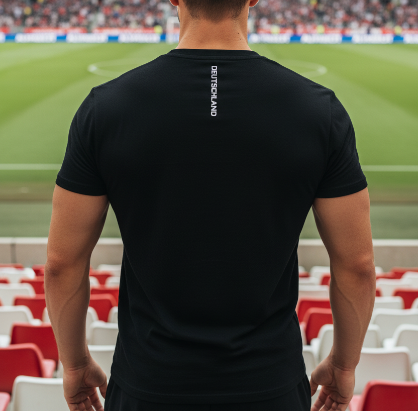 Baumwoll T-Shirt Deutschland WM 2026 schwarz Weltmeister Edition