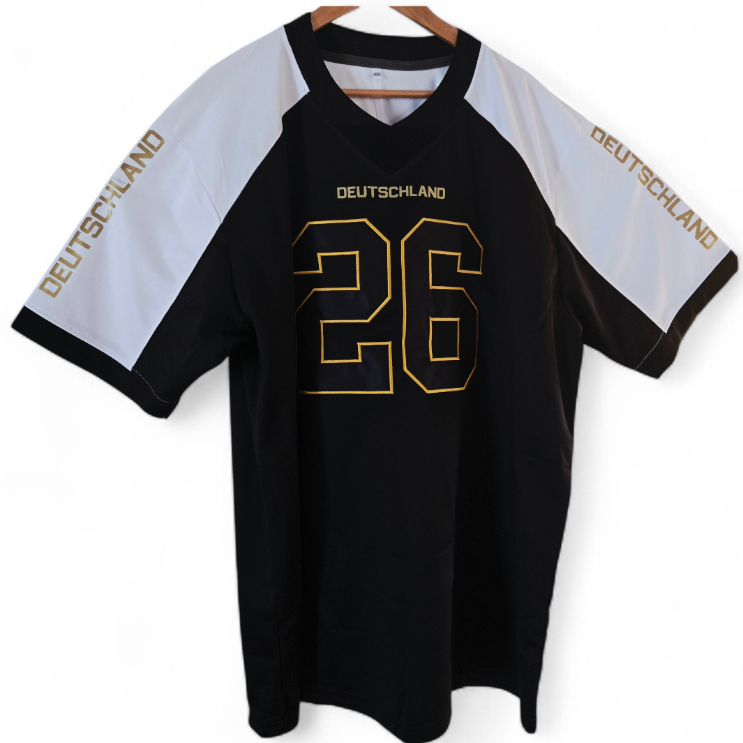 American Football Trikot Deutschland Fußball WM 26 schwarz weiß gold