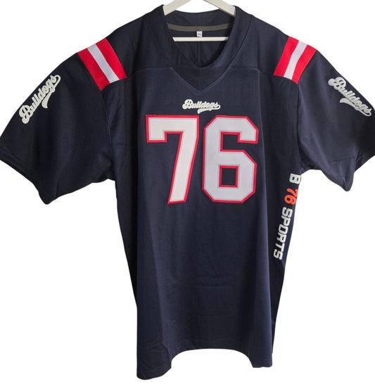 American Football Trikot Bulldogs Bodybuilding Oversize Blau weiß/ rot XXL